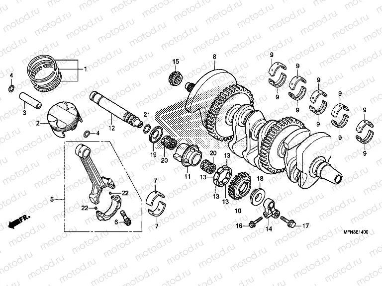 E-14 CRANKSHAFT / PISTON
