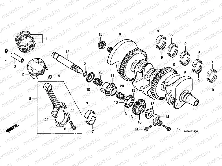 E-14 CRANKSHAFT / PISTON