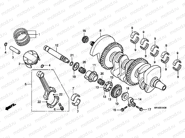 E-14 CRANKSHAFT / PISTON
