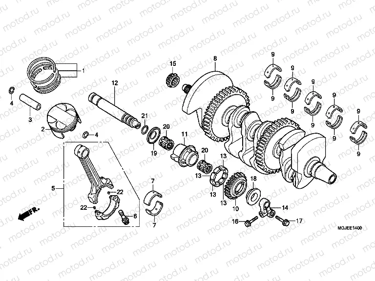 E-14 CRANKSHAFT / PISTON