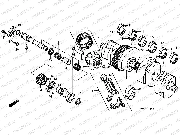 E-14 CRANKSHAFT / PISTON