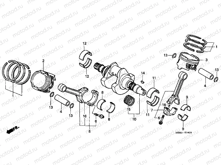 E-14 CRANKSHAFT / PISTON