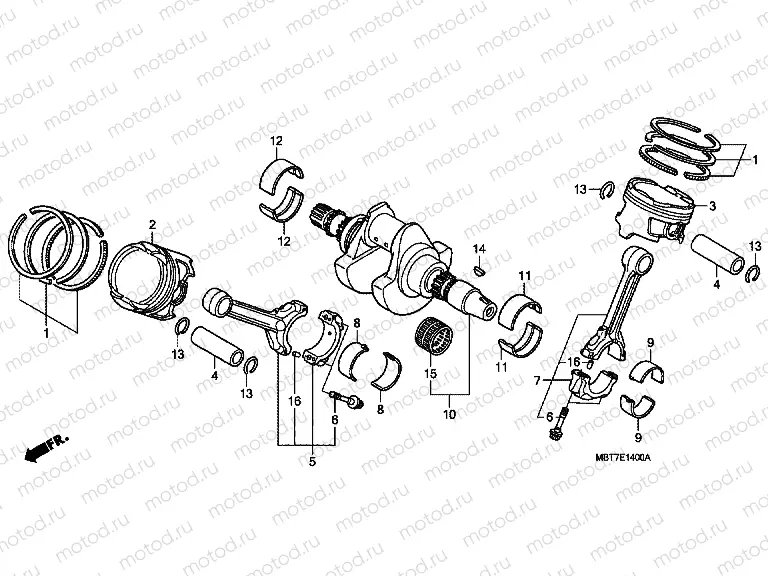 E-14 CRANKSHAFT / PISTON