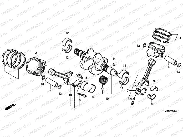 E-14 CRANKSHAFT / PISTON
