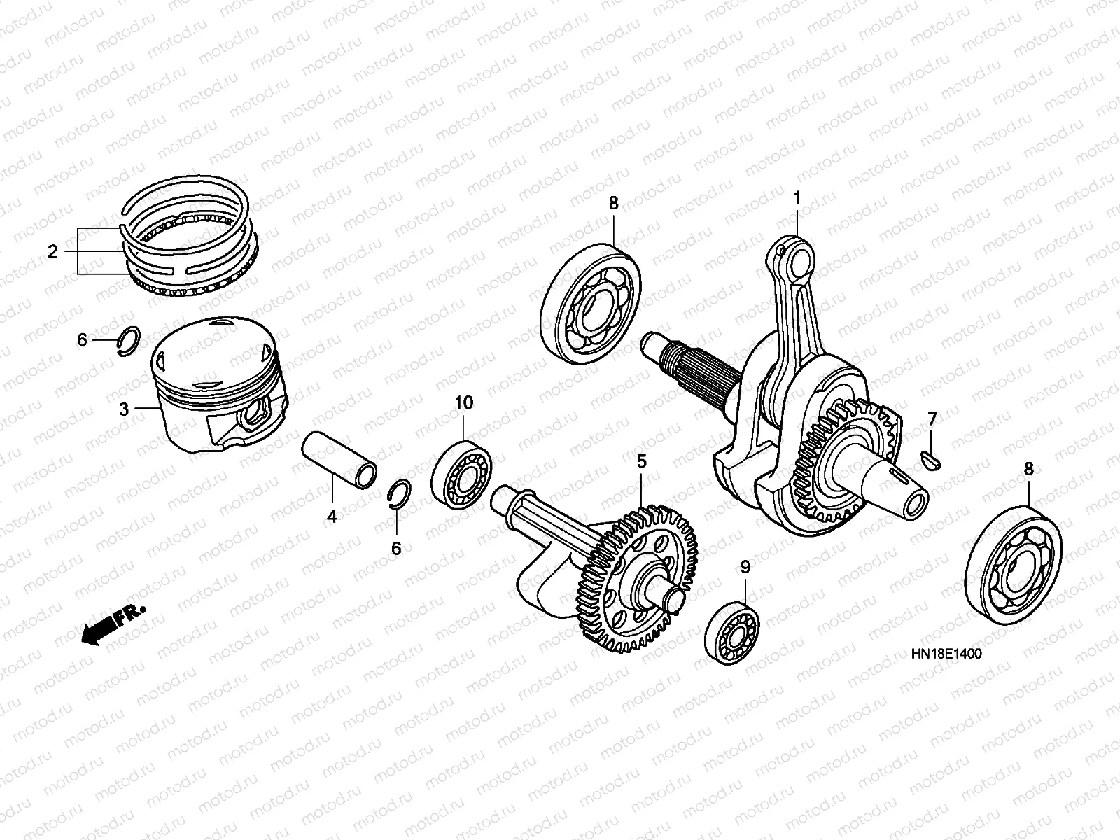 E-14 CRANKSHAFT / PISTON