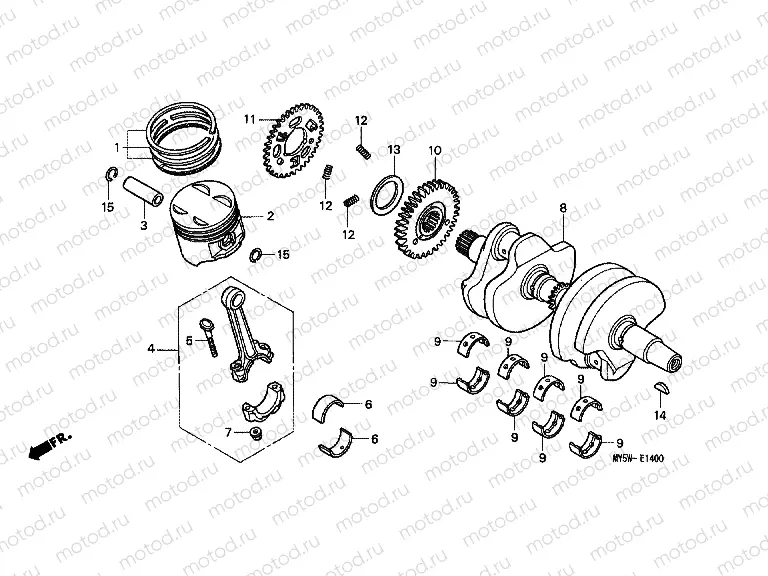 E-14 CRANKSHAFT / PISTON