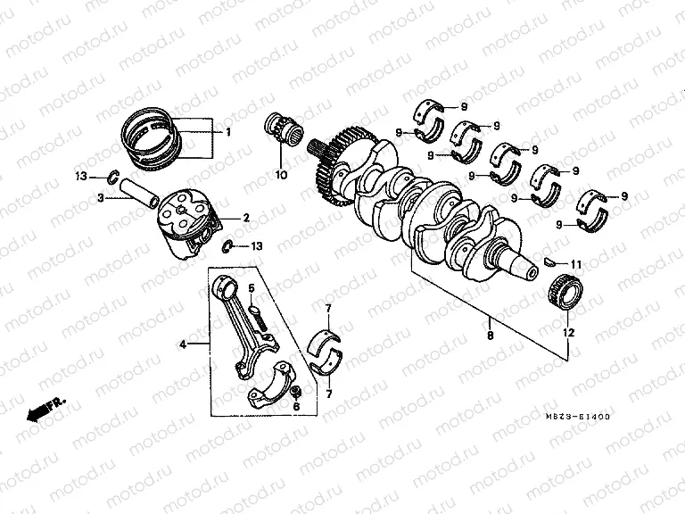E-14 CRANKSHAFT / PISTON