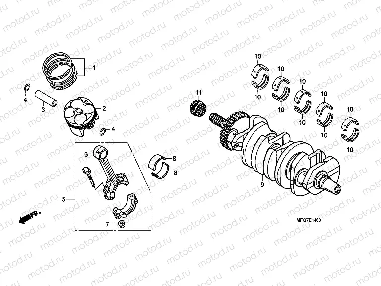 E-14 CRANKSHAFT / PISTON