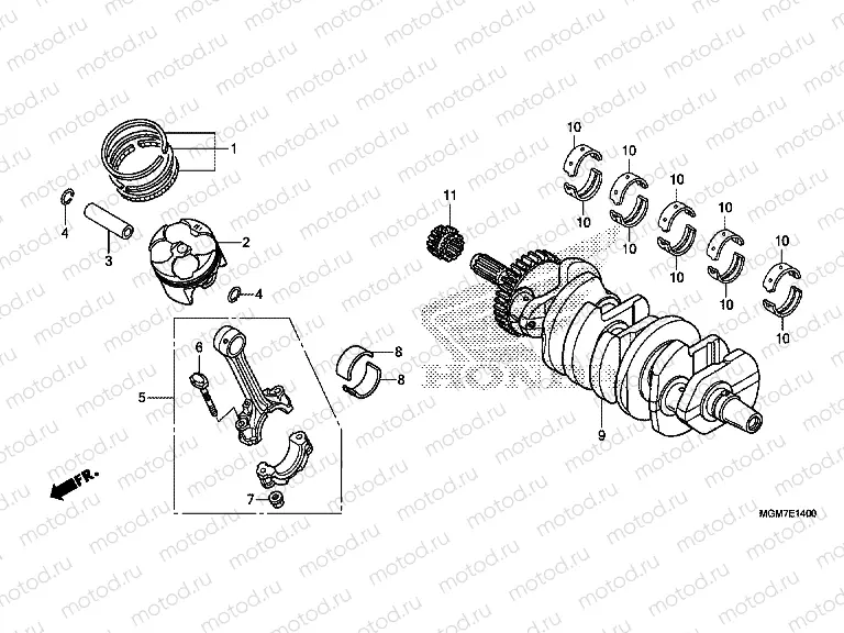 E-14 CRANKSHAFT / PISTON