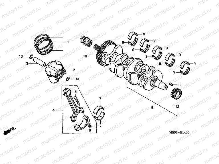 E-14 CRANKSHAFT / PISTON