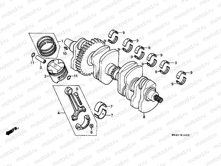 E-14 CRANKSHAFT / PISTON