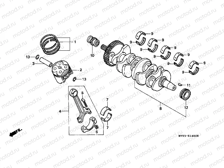 E-14 CRANKSHAFT / PISTON