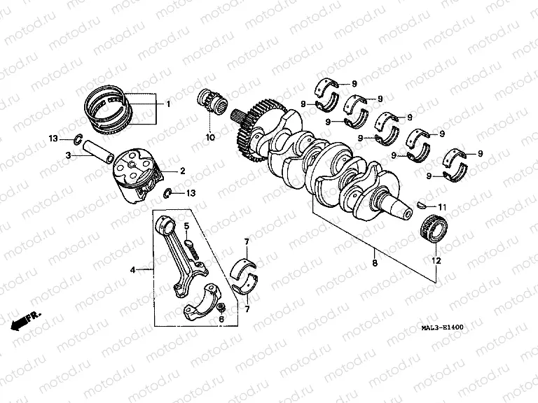 E-14 CRANKSHAFT / PISTON