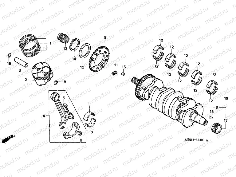 E-14 CRANKSHAFT / PISTON