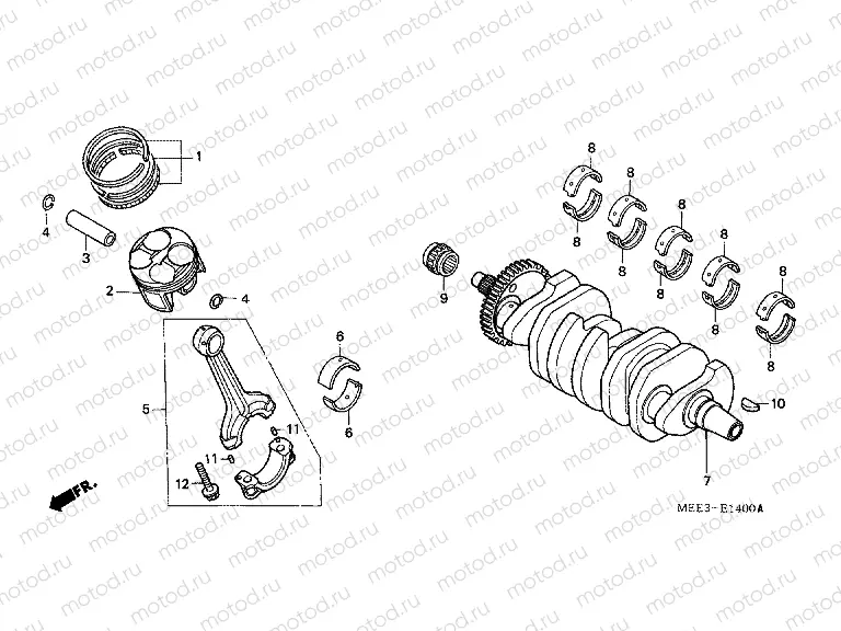 E-14 CRANKSHAFT / PISTON
