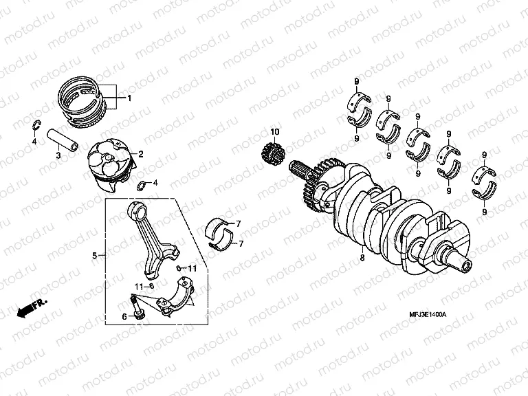 E-14 CRANKSHAFT / PISTON