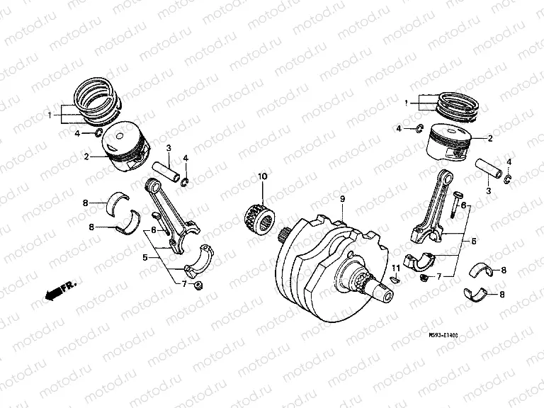 E-14 CRANKSHAFT / PISTON