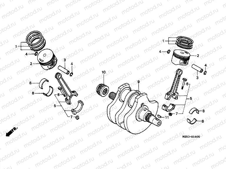 E-14 CRANKSHAFT / PISTON