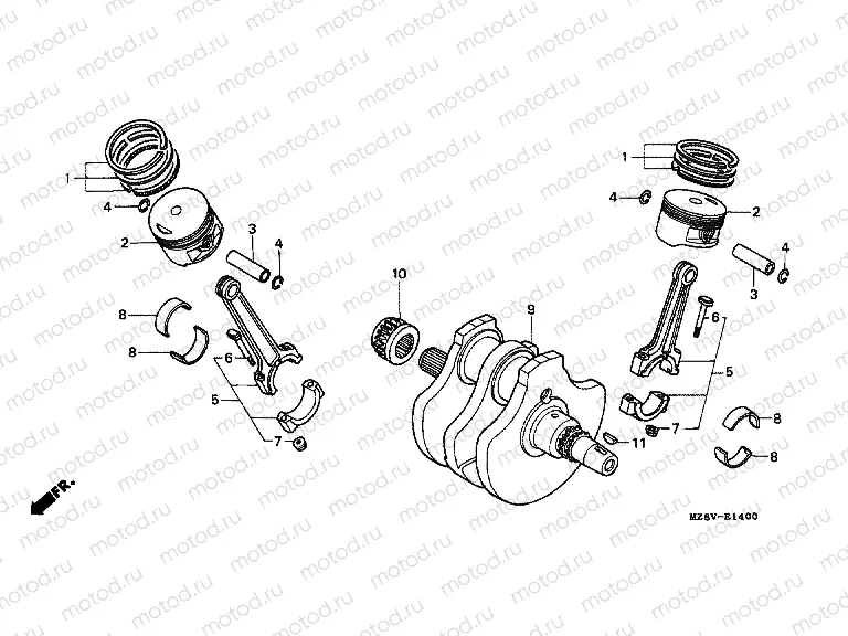 E-14 CRANKSHAFT / PISTON