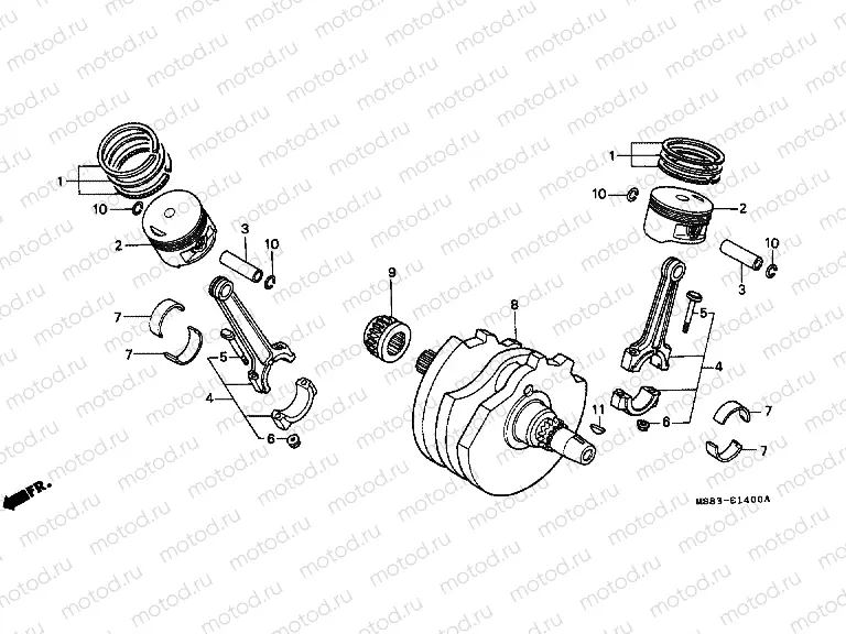 E-14 CRANKSHAFT / PISTON