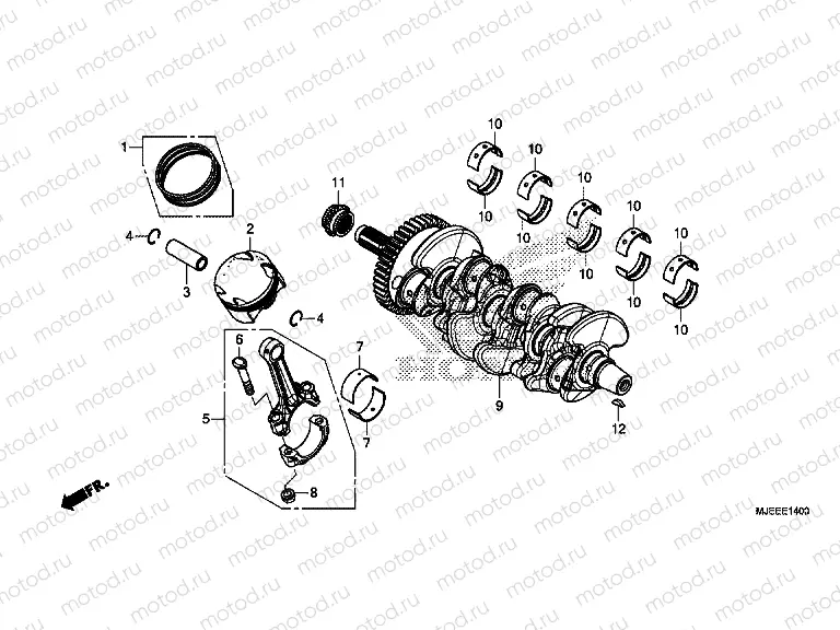E-14 CRANKSHAFT / PISTON