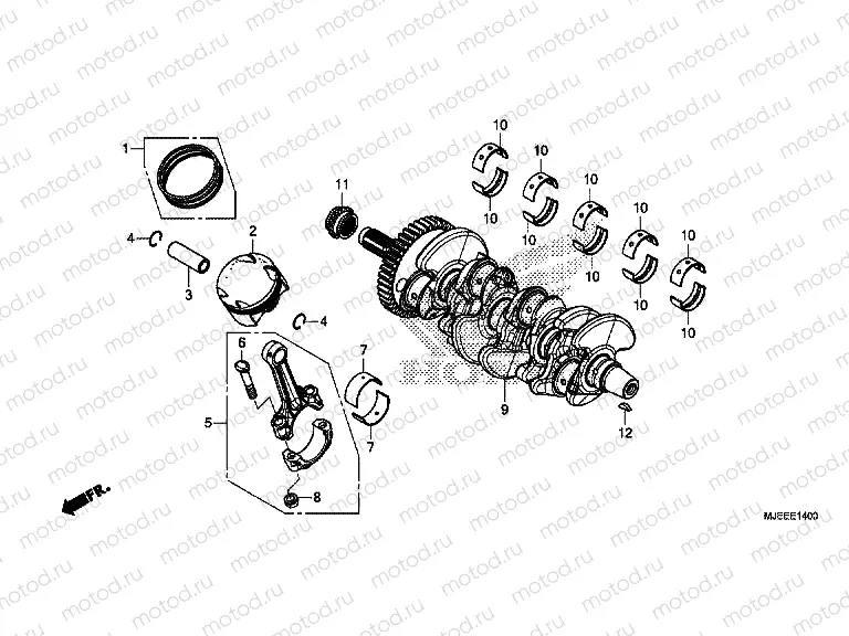 E-14 CRANKSHAFT / PISTON