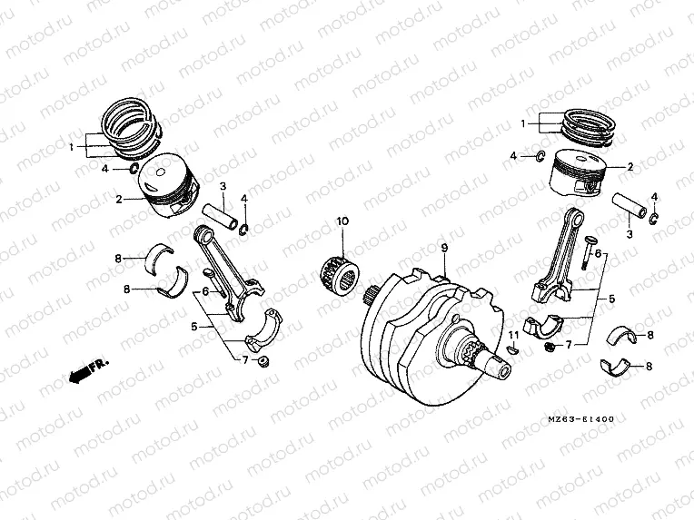E-14 CRANKSHAFT / PISTON