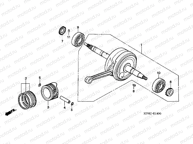 E-14 CRANKSHAFT / PISTON