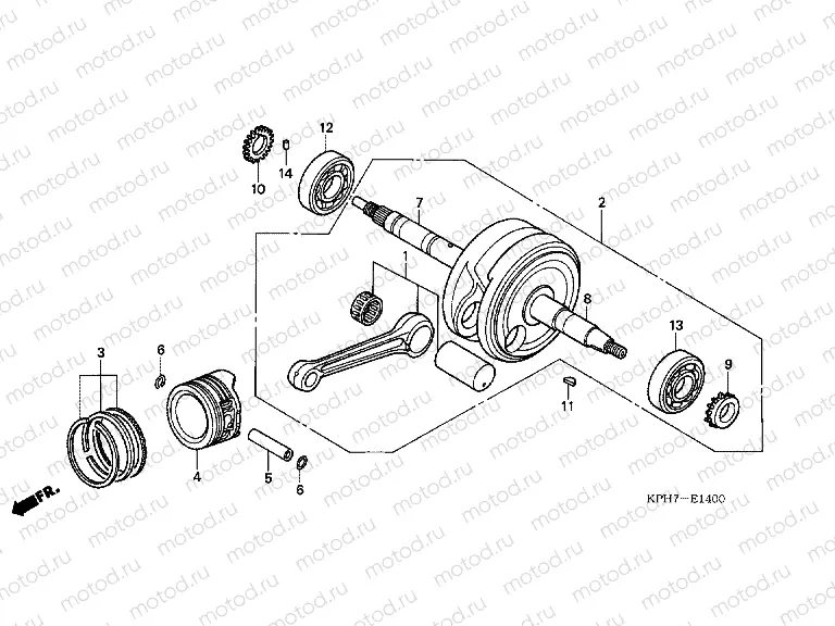 E-14 CRANKSHAFT / PISTON