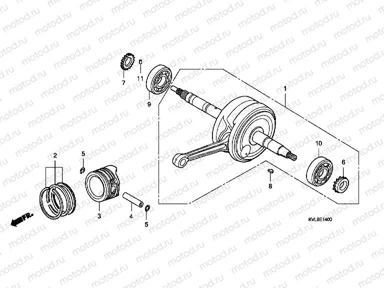 E-14 CRANKSHAFT / PISTON