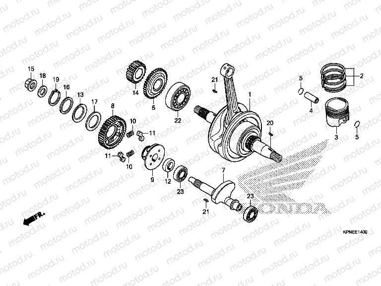 E-14 CRANKSHAFT / PISTON