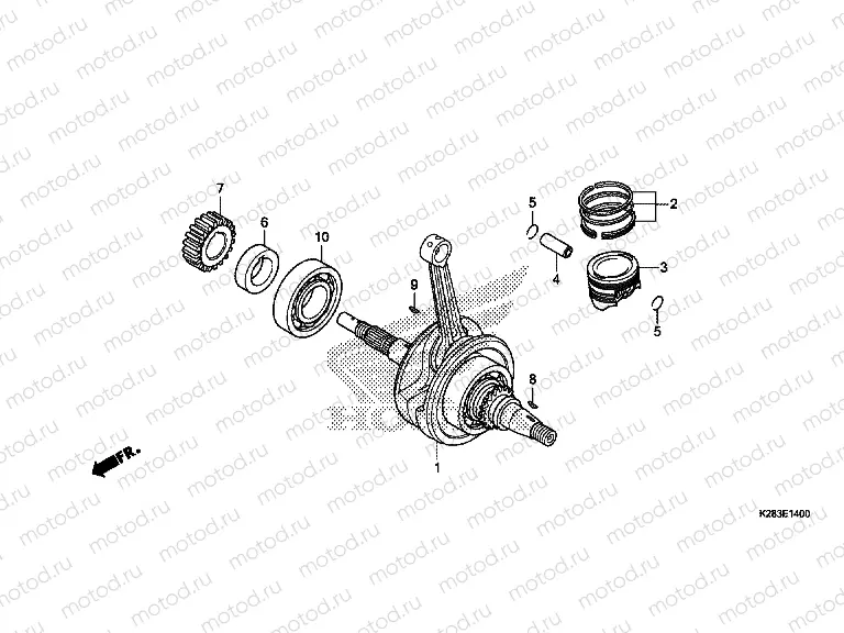 E-14 CRANKSHAFT / PISTON