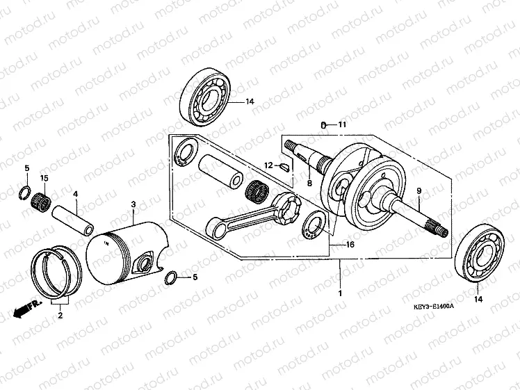 E-14 CRANKSHAFT / PISTON