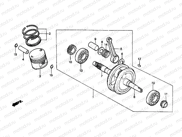 E-14 CRANKSHAFT / PISTON