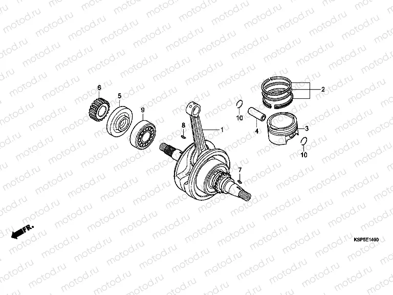 E-14 CRANKSHAFT / PISTON