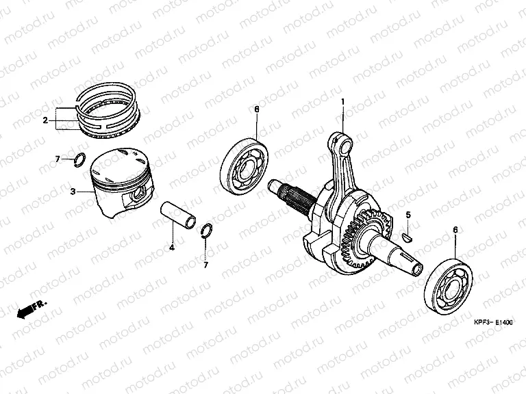 E-14 CRANKSHAFT / PISTON