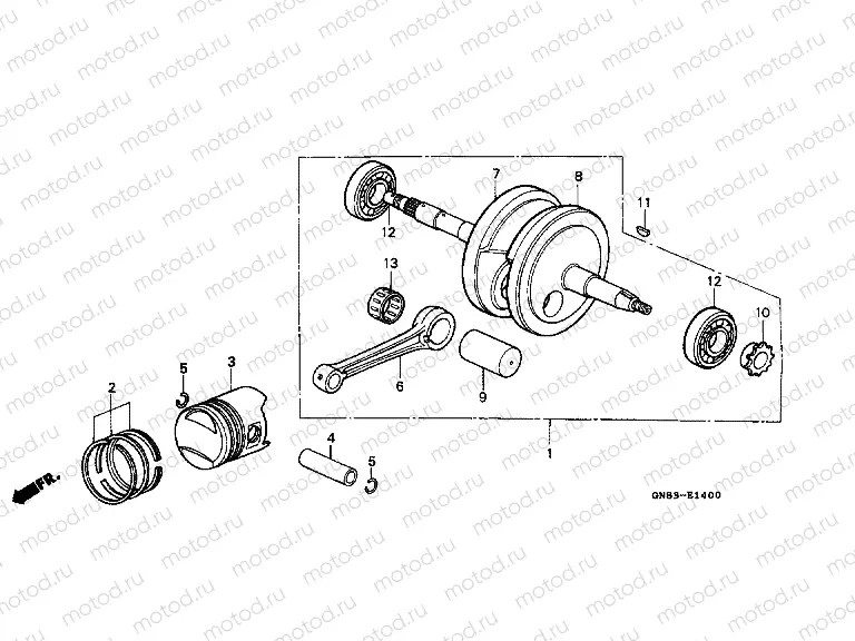 E-14 CRANKSHAFT / PISTON