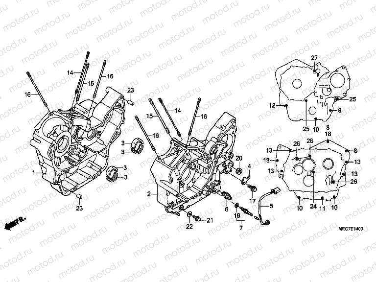 E-14 CRANKSHAFT (VT750C2B / C2S / CS / C / CA)