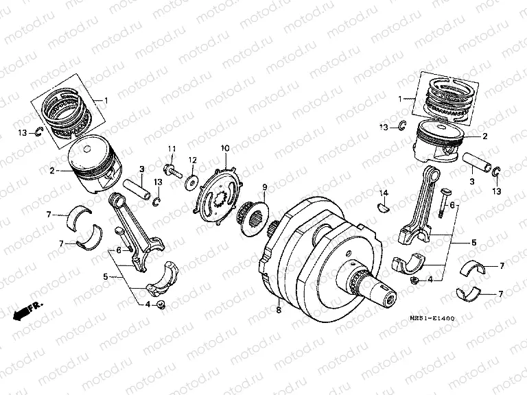 E-14 CRANKSHAFT/PISTON
