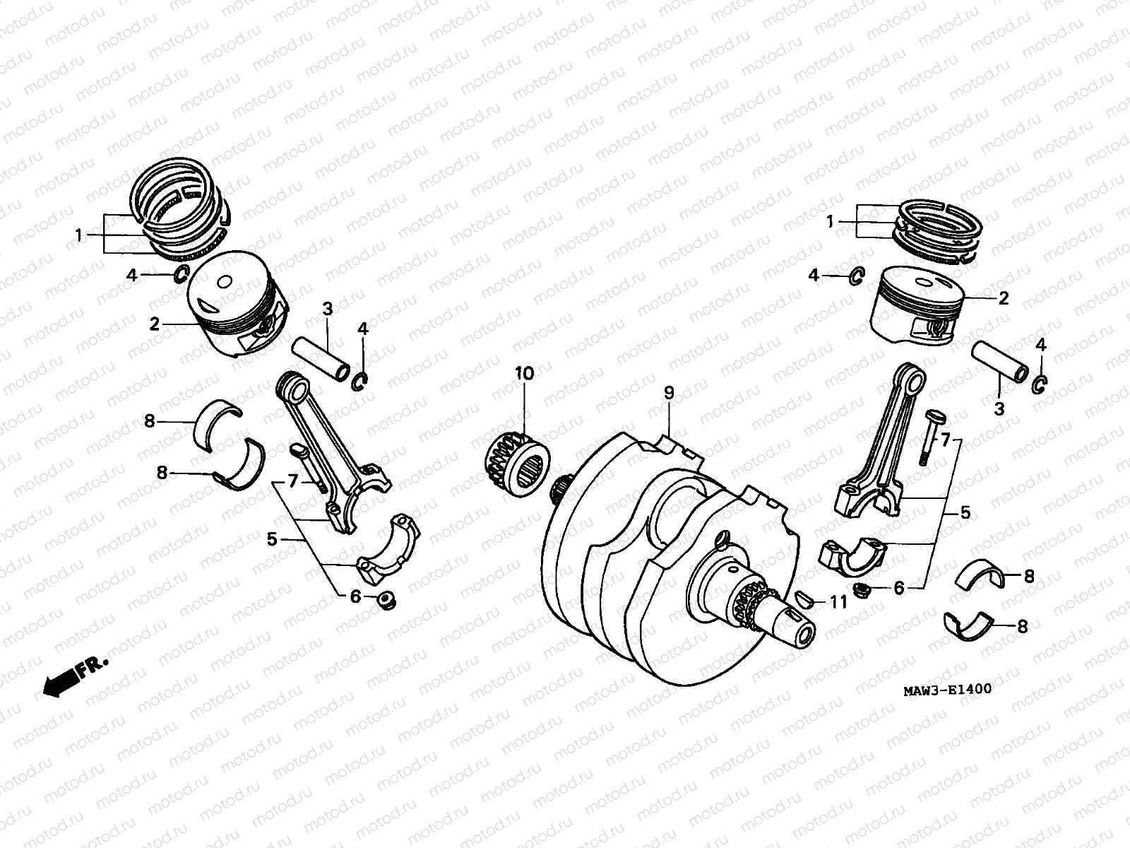E-14 CRANKSHAFT/PISTON