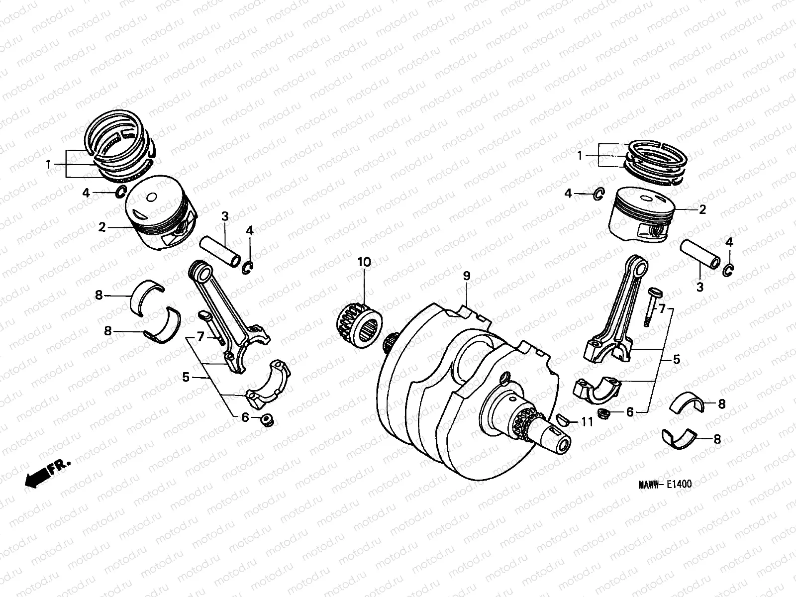 E-14 CRANKSHAFT/PISTON