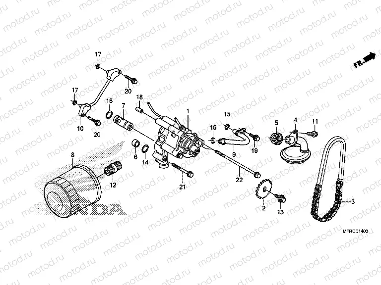 E-14 OIL FILTER / OIL PUMP