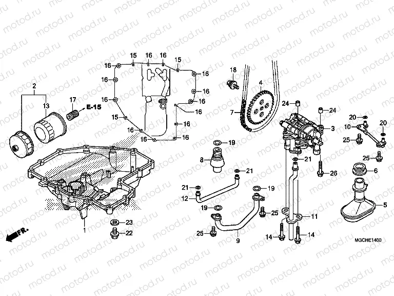 E-14 OIL PAN / OIL PUMP
