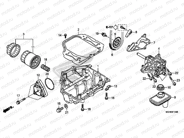 E-14 OIL PUMP (VFR1200X / XA / XL)