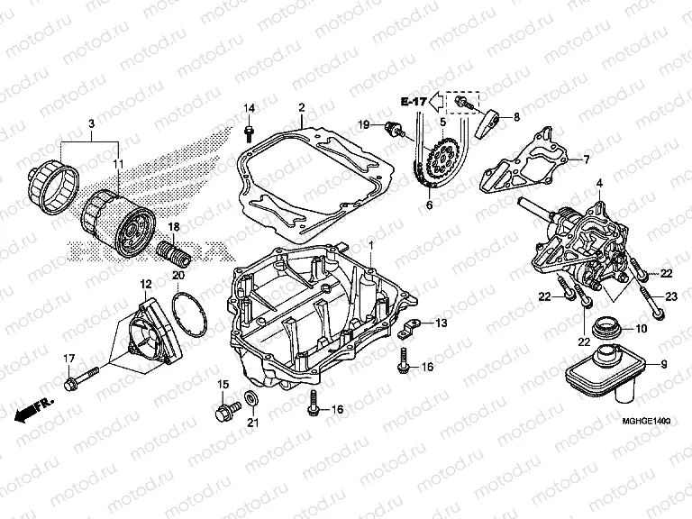 E-14 OIL PUMP (VFR1200X / XA / XL)