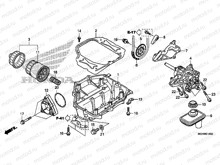 E-14 OIL PUMP (VFR1200X / XA / XL)