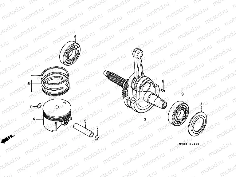 E-14 PISTON / CRANKSHAFT