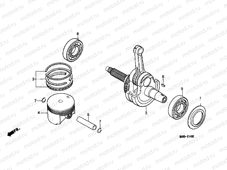 E-14 PISTON / CRANKSHAFT