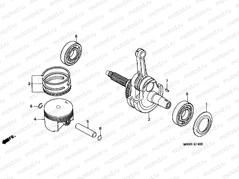 E-14 PISTON / CRANKSHAFT