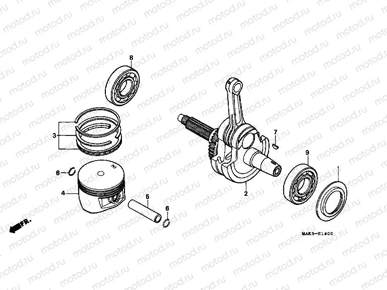 E-14 PISTON / CRANKSHAFT